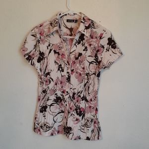 App 9 petite medium blouse colors pink brown and b